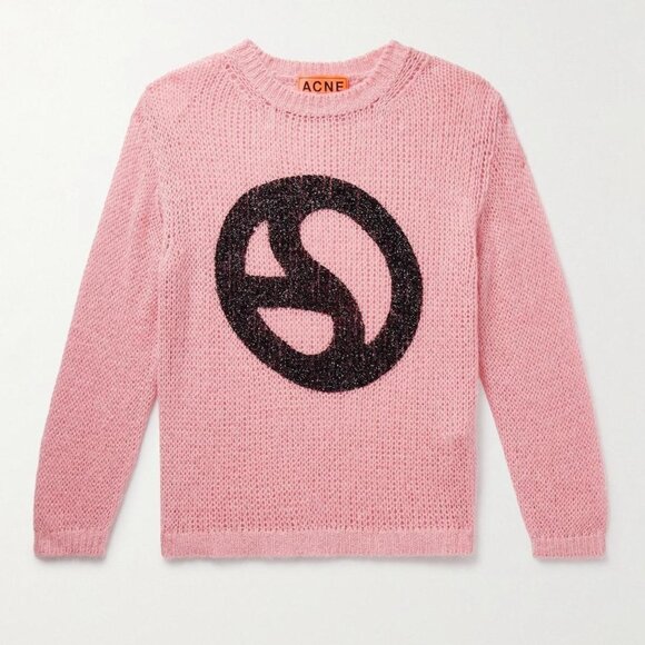 Acne Studios Sweaters - Acne Studios Glittered Logo Knit Sweater